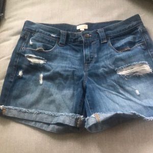 J crew distressed cuffed denim shorts size 29